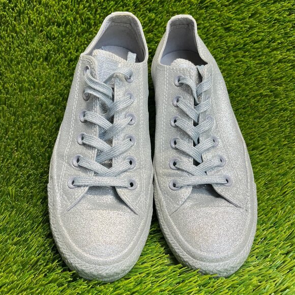 Converse Chuck Taylor All Star Low Womens Size 8 Silver Athletic Shoes Sneakers - Picture 5 of 10